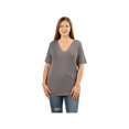 thumbnail image 1 of Lavra Women's Plus Size Soft Casual V-Neck Short Sleeve Tee, 1 of 2