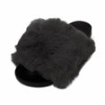 thumbnail image 1 of Lavra Women's Plush Faux Fur Slide Furry Slip On Sandals, 1 of 4