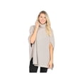 thumbnail image 1 of Lavra Women's Solid Knit Turtle Neck Poncho Pullover Cloak Sweater, 1 of 2