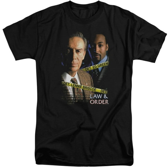 Law And Order Briscoe And Green Adult Tall T-Shirt Black