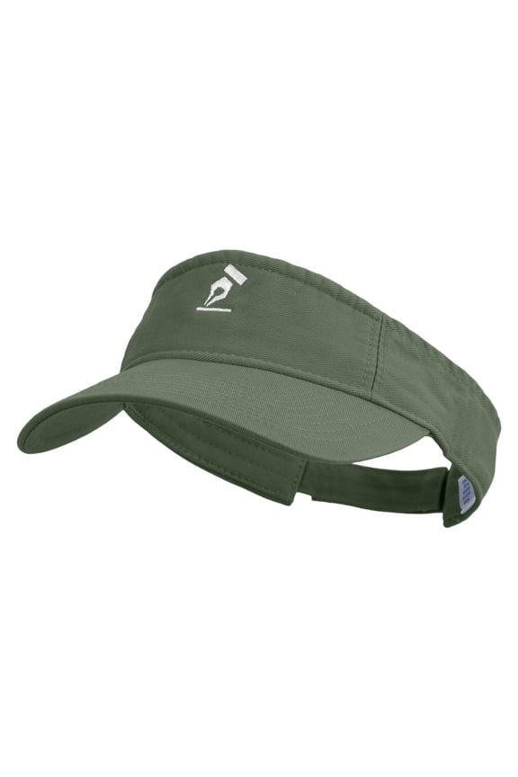 Law Contract Logo Embroidered Pro Style Cotton Twill Washed Visor - Olive OSFM