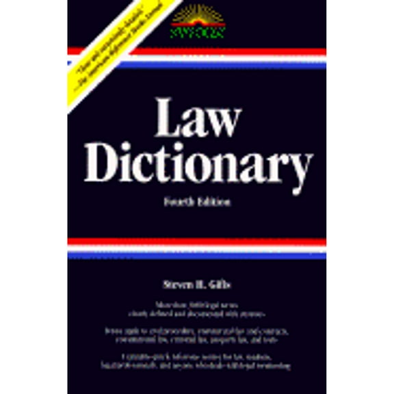 Pre-Owned Law Dictionary (Law Dictionary, 4th ed) (Paperback) 0812030966 9780812030969