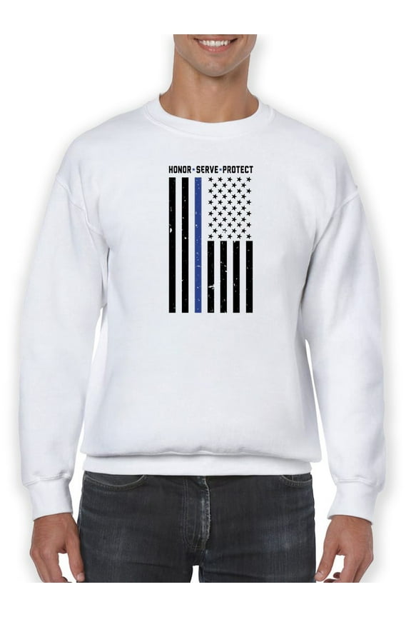Law Enforcement Flag Sweatshirt Men -GoatDeals Designs, Male 5X-Large