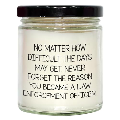Law Enforcement Officer 9oz Vanilla Soy Candle - Gifts from Friends, Family, or Coworkers - Graduation Unique Gifts