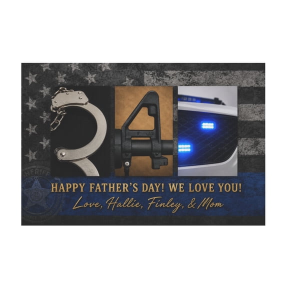 Law Enforcement Officer Dad Personalized Canvas Wall Art With Custom Message And Names For Home 12*18in