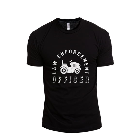 Law Enforcement Officer Men's Modern Fit Fun Casual T-Shirt Printed Graphic Tee Black 3X-Large