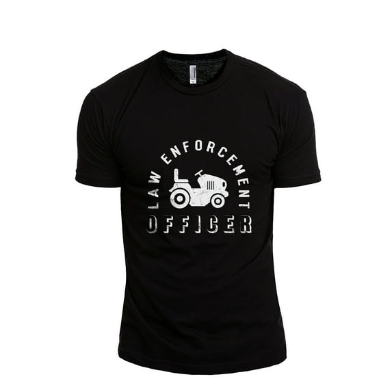 Law Enforcement Officer Men's Modern Fit Fun Casual T-Shirt Printed Graphic Tee Black Small