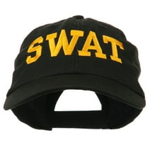 Law Enforcement SWAT Embroidered Pet Spun Cap - Black OSFM