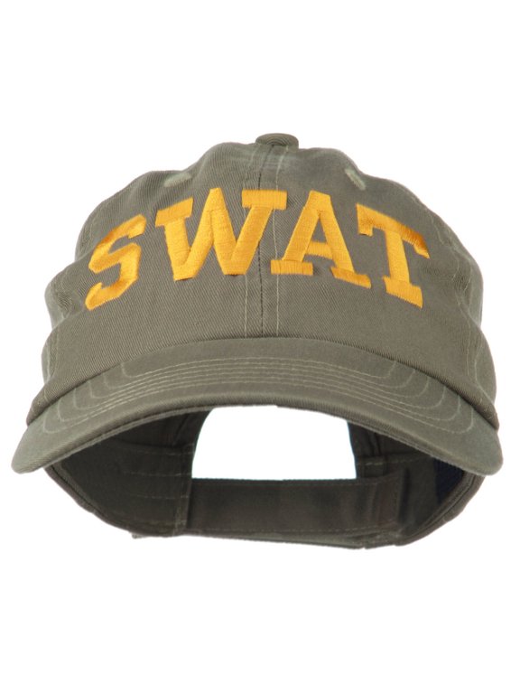 Law Enforcement SWAT Embroidered Pet Spun Cap - Olive OSFM