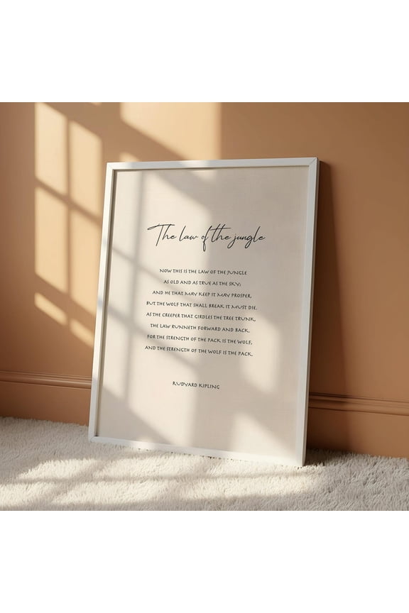 Law Of The Jungle Kipling Wall Art Print, Unframed Paper Poster 8x10in