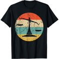 thumbnail image 1 of Law Scales of Justice Silhouette Retro Lawyer Judge T-Shirt men and women can wear, black, white, gifts, 1 of 4