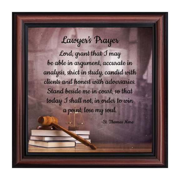Law School Gifts for Lawyer, Lawyer Gifts for Women, Law Office Art, Attorney Gifts for Men, Gift for Law Student, Law school Graduation Gifts, St Thomas Moore Lawyer's Prayer Office Decorations, 8738