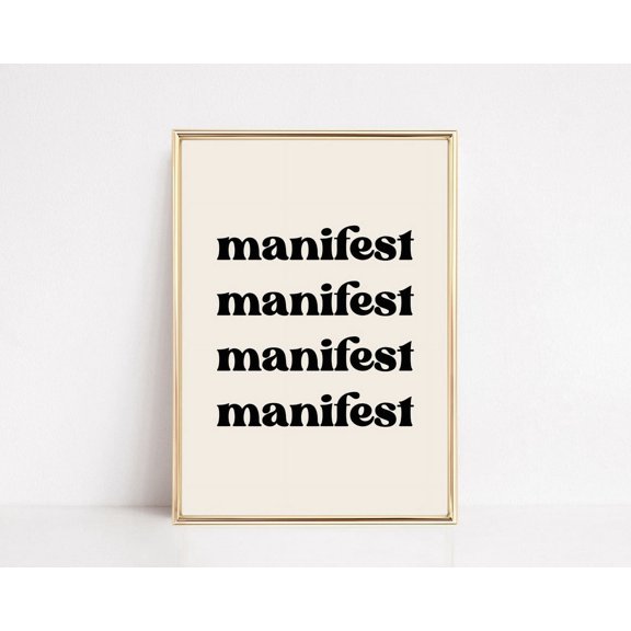 Law of Attraction Retro Quote Illustration Wall Art, Unframed Paper Print Size 8x12