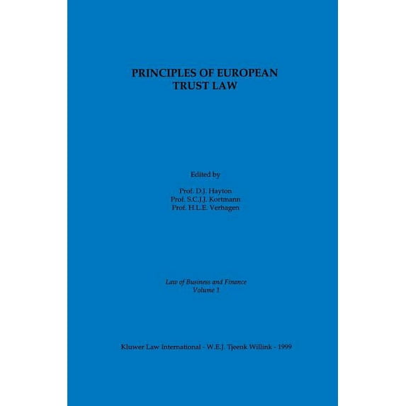 Law of Business and Finance Set Principles Of European Trust Law, (Hardcover)