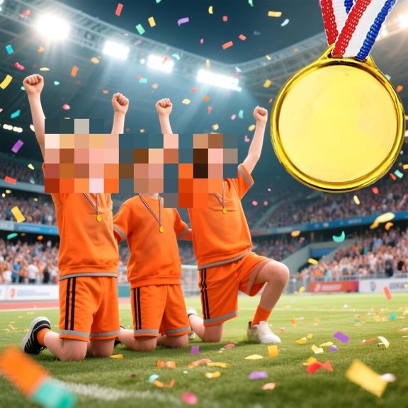 Lawei 100 Pieces Gold Medals for Awards, Little Plastic Winner Award Medals Bulk for Sports, Team Participation Trophies, Party Favors and Decorations, Lightweight Champion Awards with Ribbons