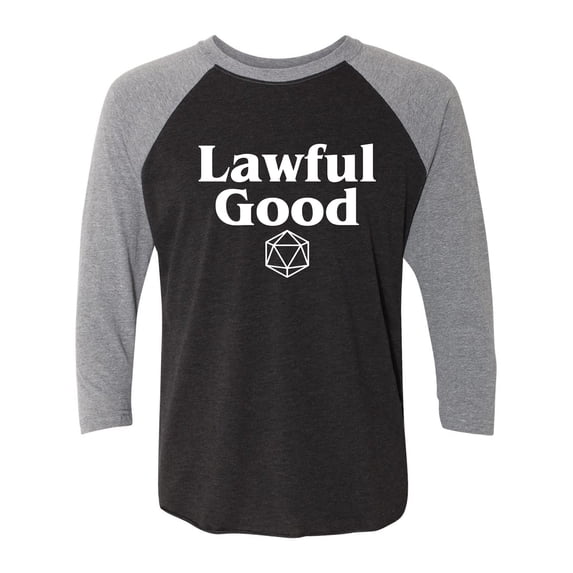 Lawful Good Unisex 3/4 Sleeve Baseball Raglan Tee