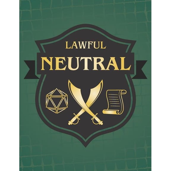 Lawful Neutral : RPG Themed Mapping and Notes Book - Dark Green Theme (Paperback)