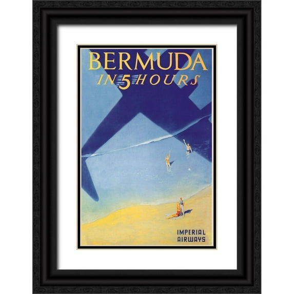 Lawler, Paul 23x32 Black Ornate Wood Framed with Double Matting Museum Art Print Titled - Bermuda in 5 Hours