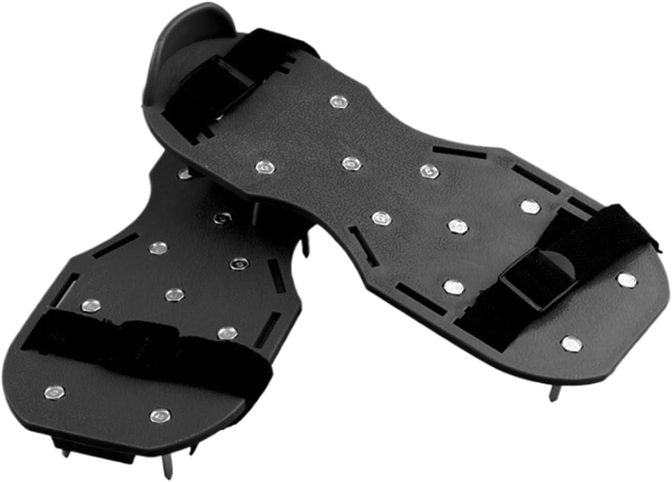 Lawn Aerator 1 Pair Grass Spiked Gardening Walking Revitalizing Lawn Aerator Sandals Nail Shoes Yard Garden Tool Scarifier Cultivator(Black)
