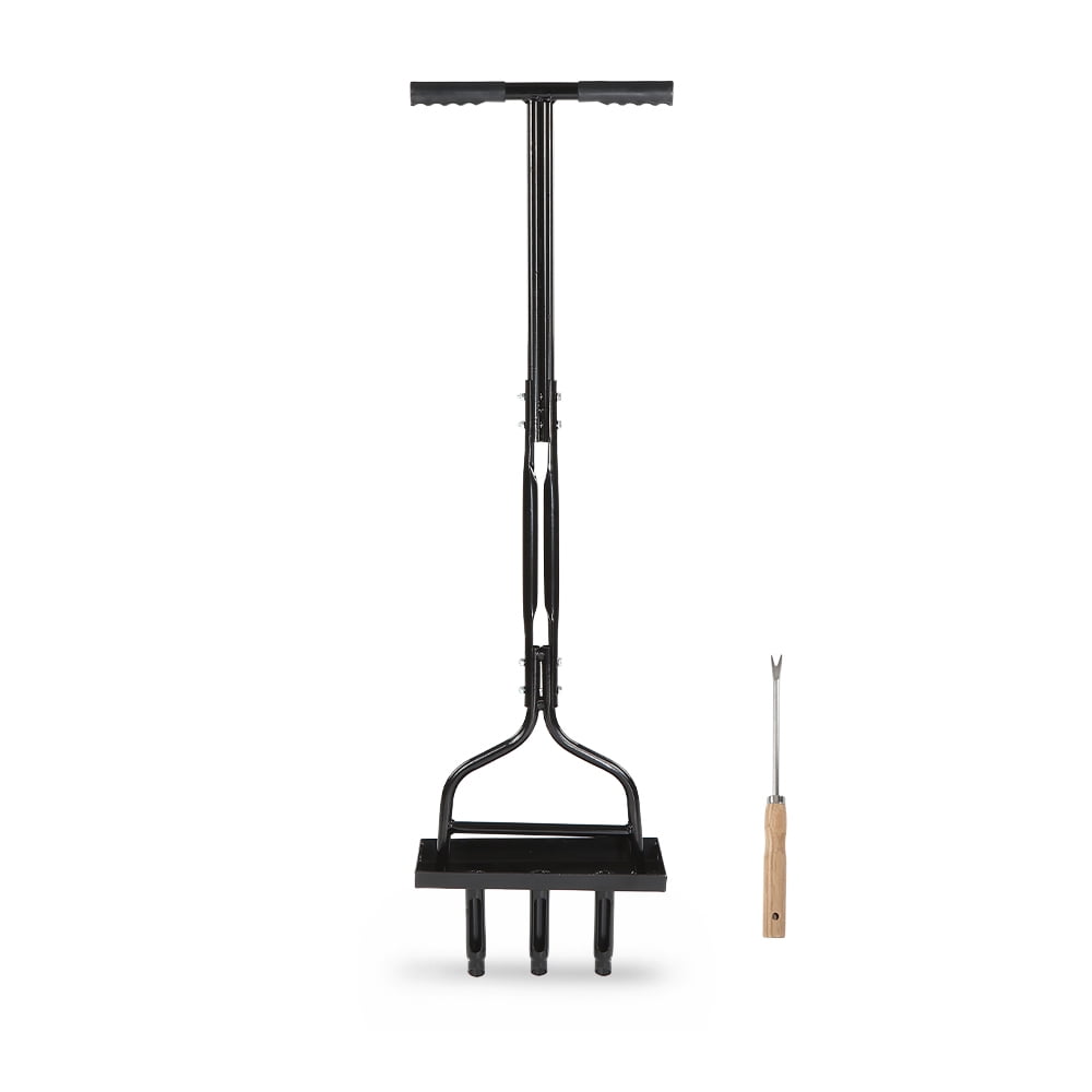 Lawn Aerator Coring Garden Tool with Soil Core Storage Tray