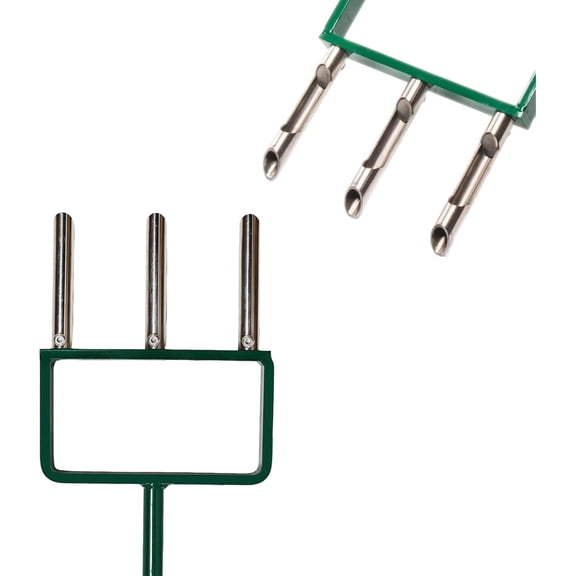 Lawn Aerator, Push Core Aerator Lawn Tool, Stainless Steel 3-Corer Hand Aeration – Manual Yard Plug Aerator for Compacted Garden Soil, Garden Care, Gardening Core Aeration Tool