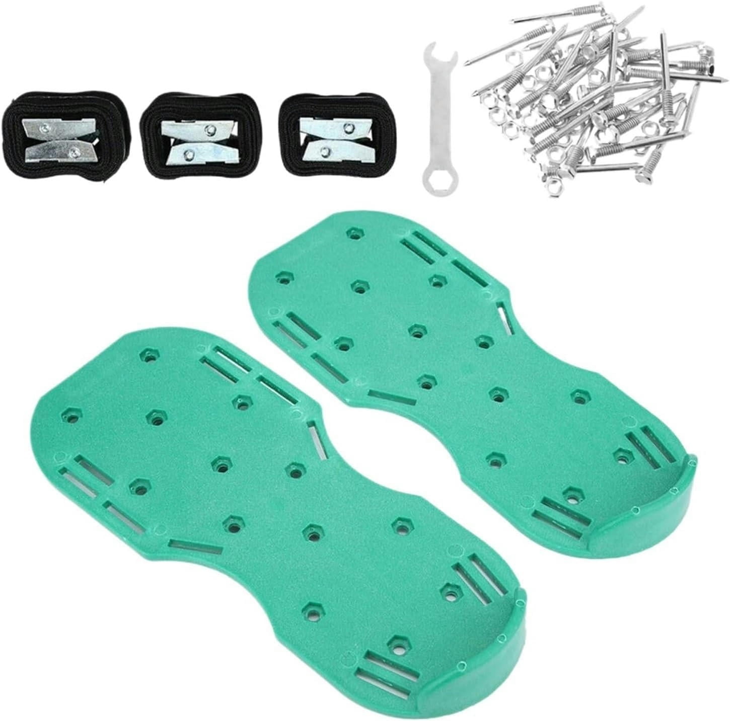Lawn Aerator Shoes 1 Pair Grass Spiked Gardening Walking Revitalizing Lawn Aerator Sandals Nail Shoes Yard Garden Tool Scarifier Cultivator