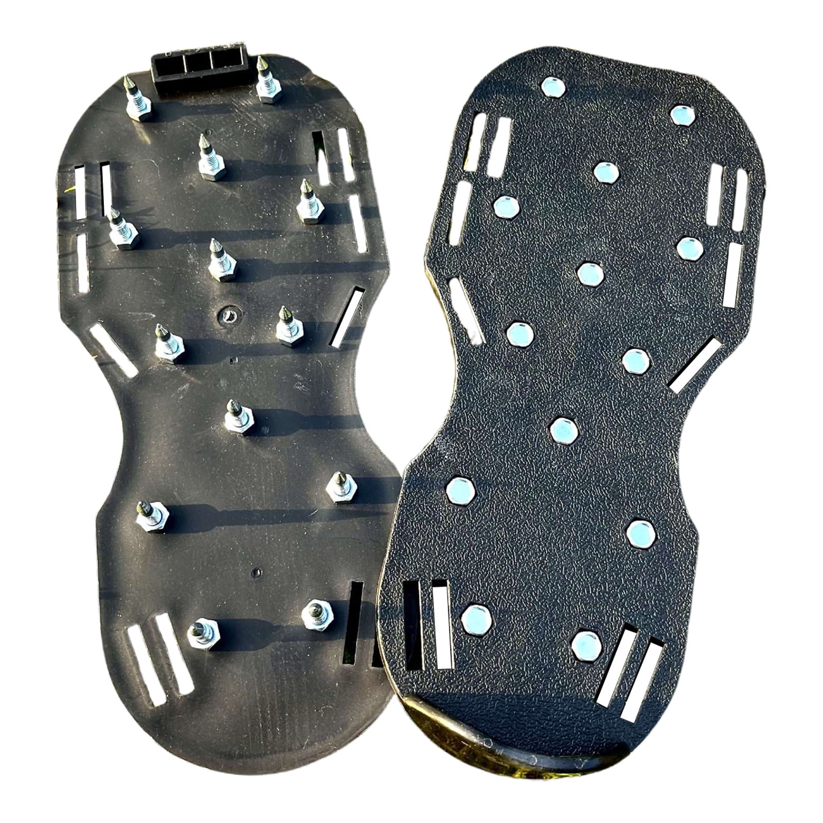 Lawn Aerator Shoes with 1” Spikes for Grass Aeration, Spiked Shoes for Lawn Care, Adjustable Heavy-Duty Strap Fit, Gardening Aerator Tool for Yard, Soil & Epoxy Floors, Black
