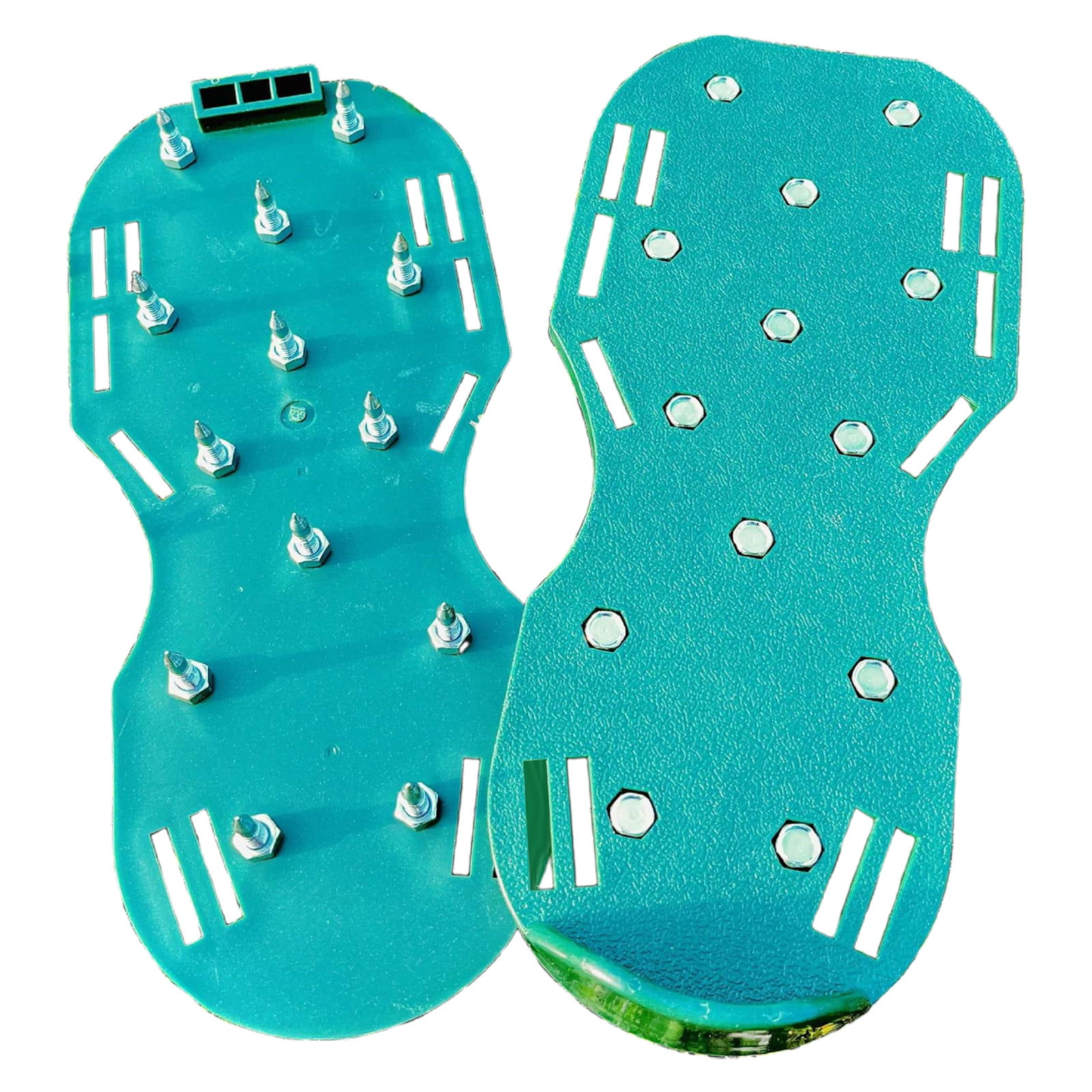 Lawn Aerator Shoes with 1” Spikes for Grass Aeration, Spiked Shoes for Lawn Care, Adjustable Heavy-Duty Strap Fit, Gardening Aerator Tool for Yard, Soil & Epoxy Floors, Green