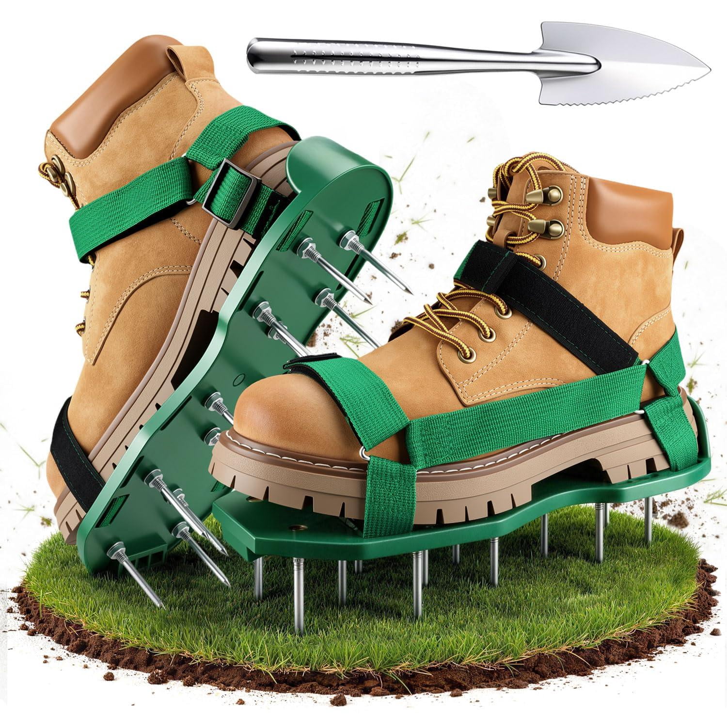 Lawn Aerator Shoes For Grass: Free-installation Aeration With Stainless Steel Shovel  Heavy Duty Spike Aerating Sandals Tool Yard Patio Garden