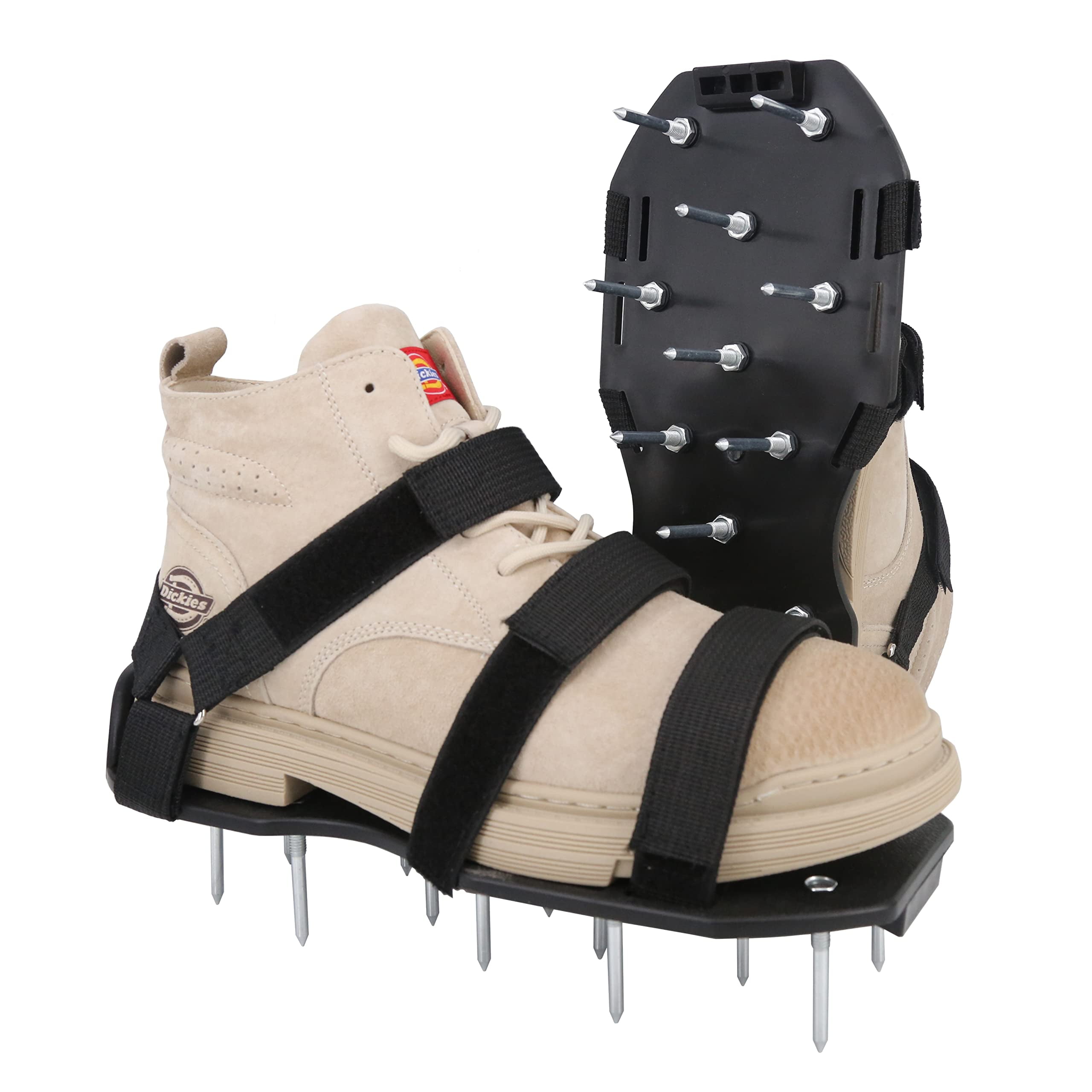 Lawn Aerator Shoes With Spikes - One Size Fits All, Hook & Loop Straps For Easy Soil Aeration