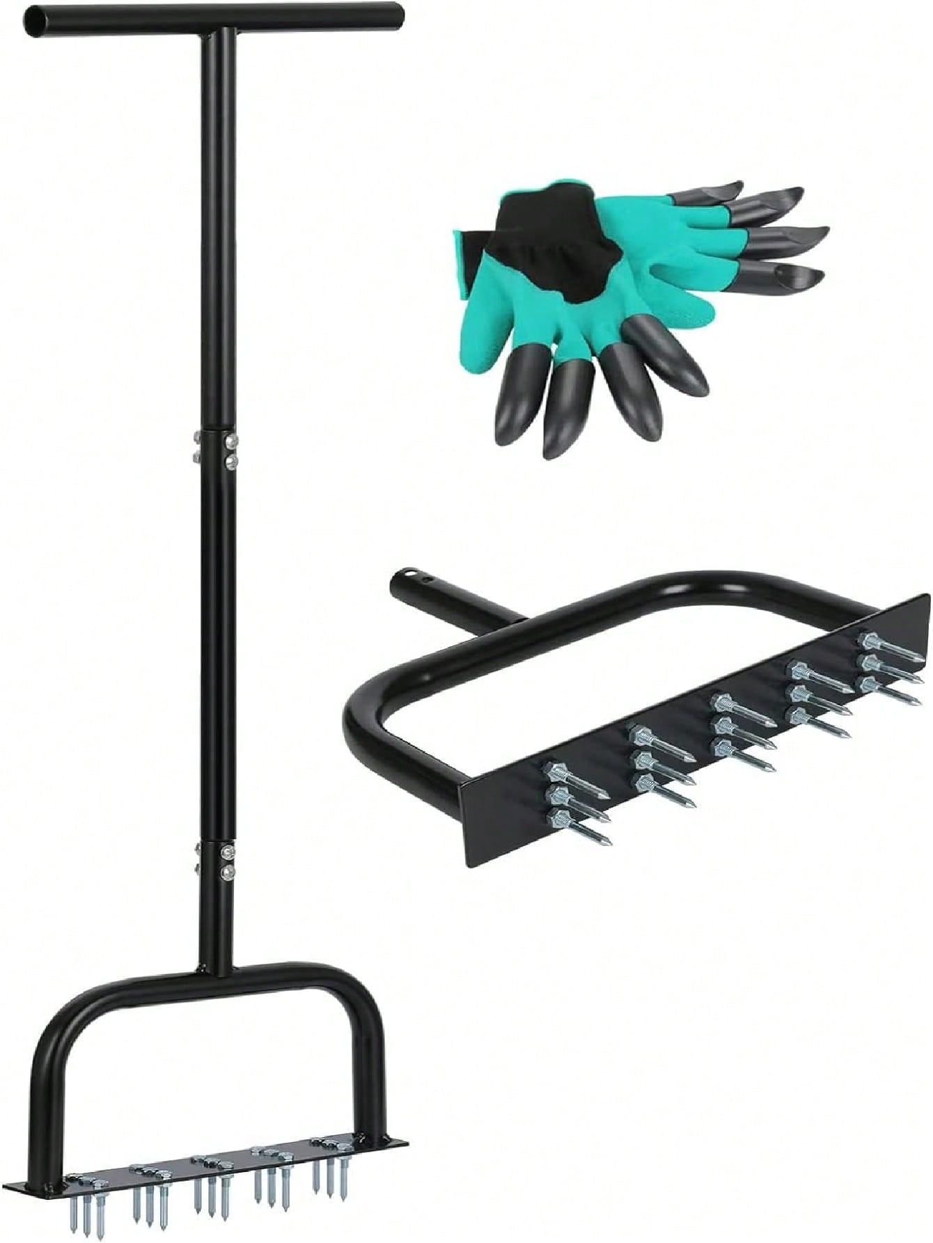 Lawn Aerator Tool Manual Metal Spike Grass Aeration With Dethatching ...