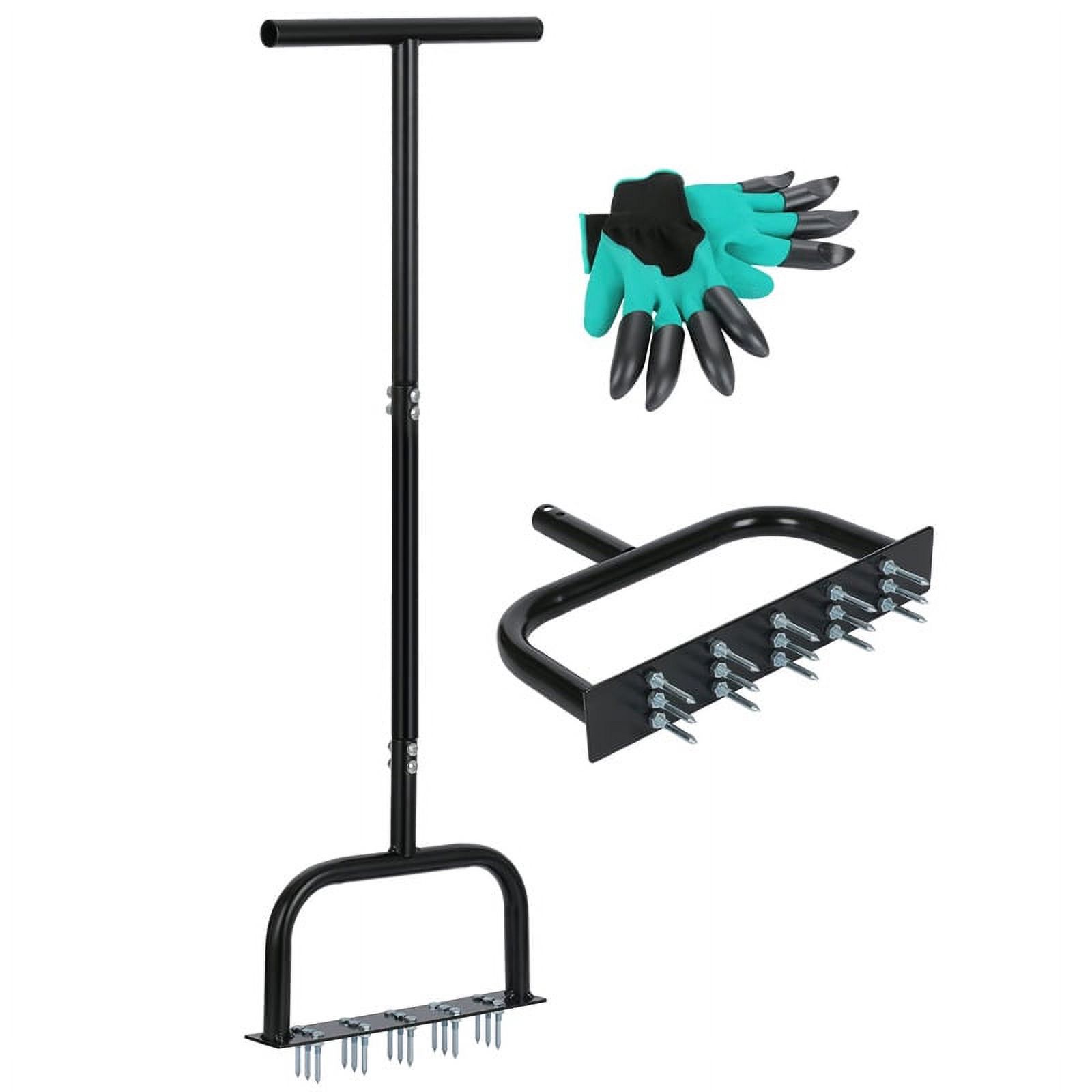 Lawn Aerator Tool Manual Metal Spike Grass Aeration With Dethatching