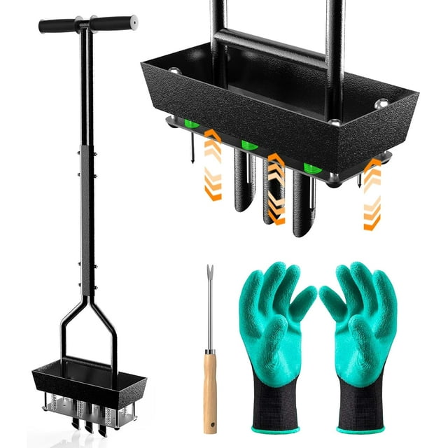 Lawn Aerator Tool, Upgarde 3in1 Manual Lawn Aerator with Spikes & Cores