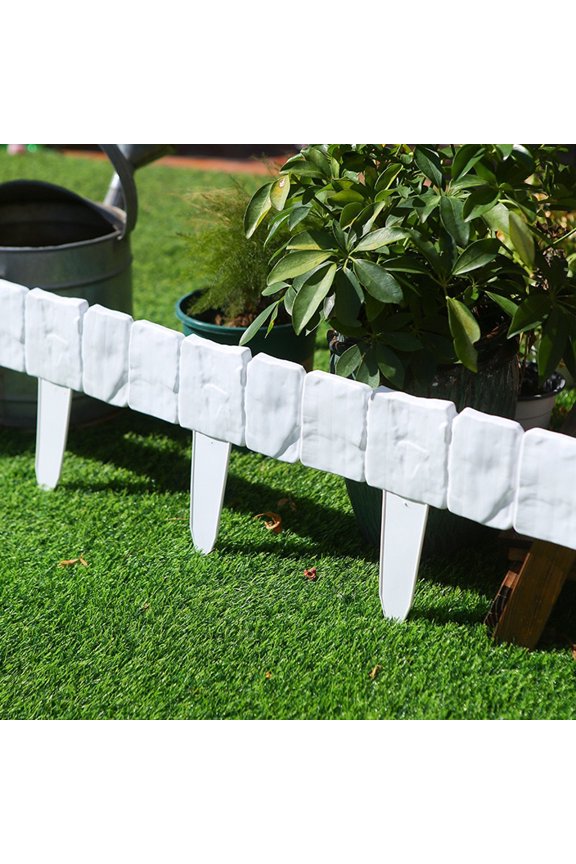 Lawn Border Edging, 5Pc Plastic Garden Fencing 10X4 In, Garden Borders and Edging, Yard Edging for Landscaping, No-Dig Pound-In Stake Style Panels to Form Clean Tree Circles,