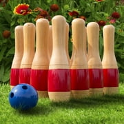 Lawn Bowling Game/Skittle Ball- Indoor and Outdoor Set by Hey! Play! 11 Inch