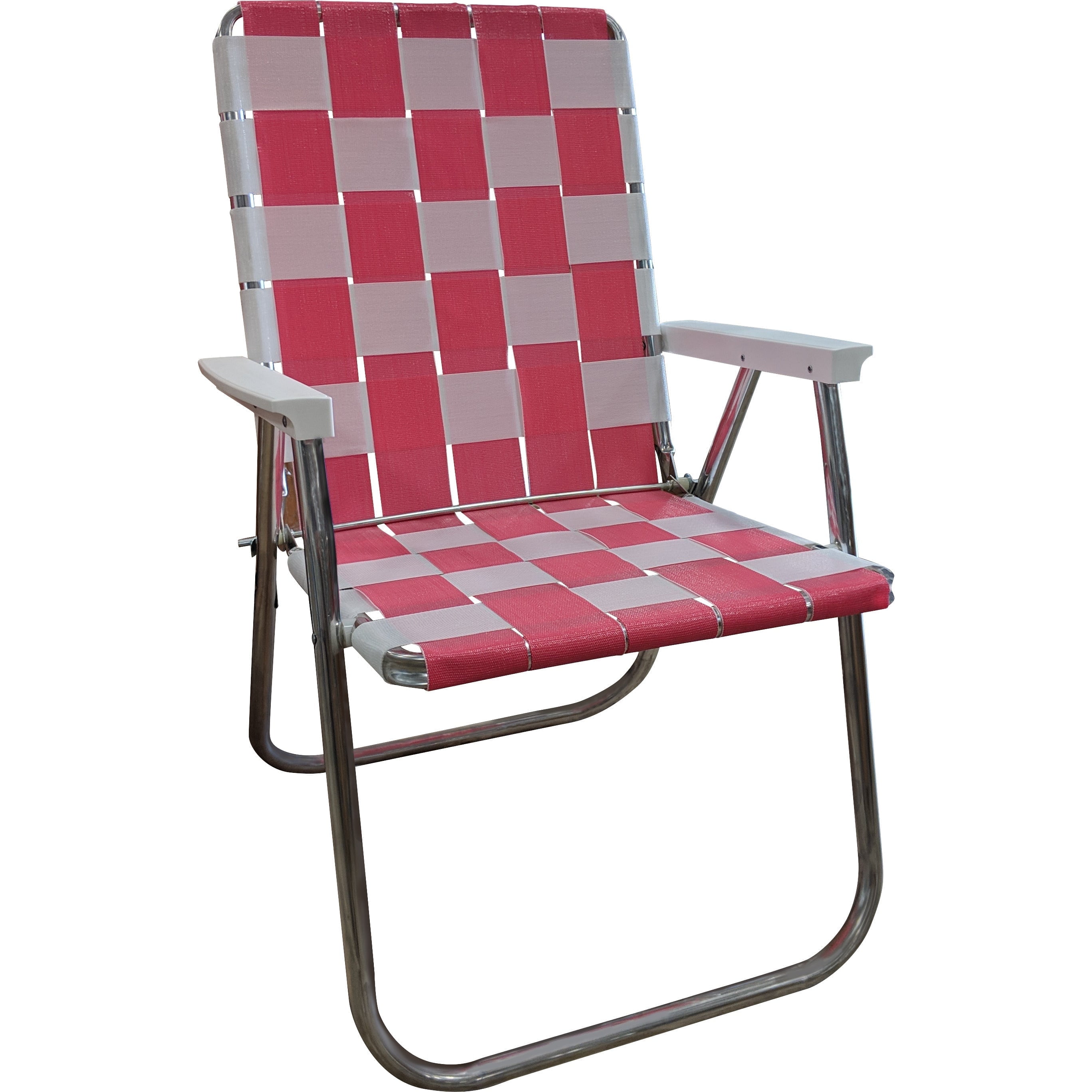 Lawn Chair USA American Made Folding Aluminum Webbing Chair for Adult and  Children | Pink / White - Walmart.com