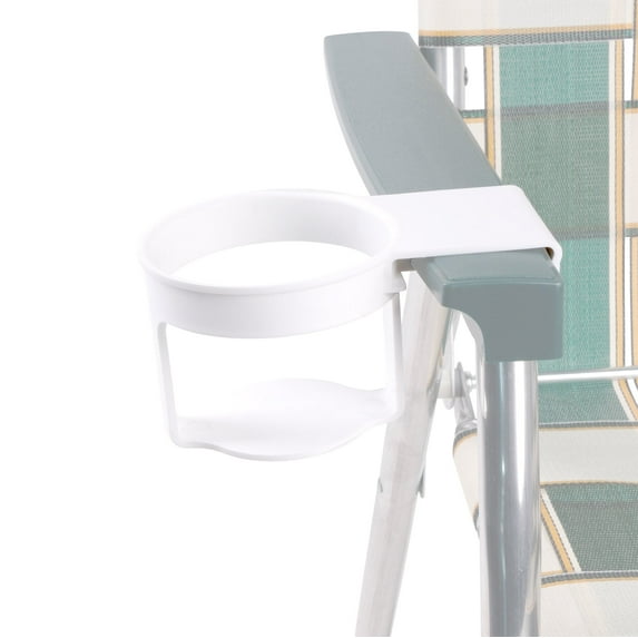 Lawn Chair USA White Cup Holder Attachment Enhance Your Outdoor Relaxation Experience