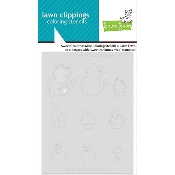 Lawn Clippings Coloring Stencils-Sweet Christmas Mice