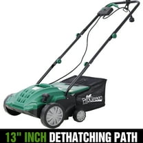 Lawn Dethatcher & Scarifier, Seizeen 12 Amp Electric Lawn Dethatcher with Scarifier Blade, 13-Inch Path and 31.7QT Removable Bag, 4-Position Height Adjustment, 3600rpm Motor