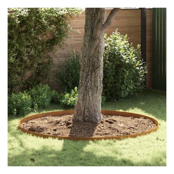 Lawn Edging 4pcs Rusty Steel Garden Border - 450x15cm Weathering Steel Landscape Edging for Garden Beds, Patio, Yard - Durable Outdoor Lawn Trim