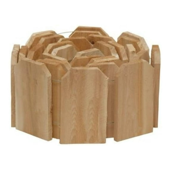 Lawn Edging Cedar 6" x 10', Natural Wood Landscape Border, Garden Bed Edging, Yard Decoration, Weather Resistant, Flexible Lawn Edging for Flower Beds & Walkways