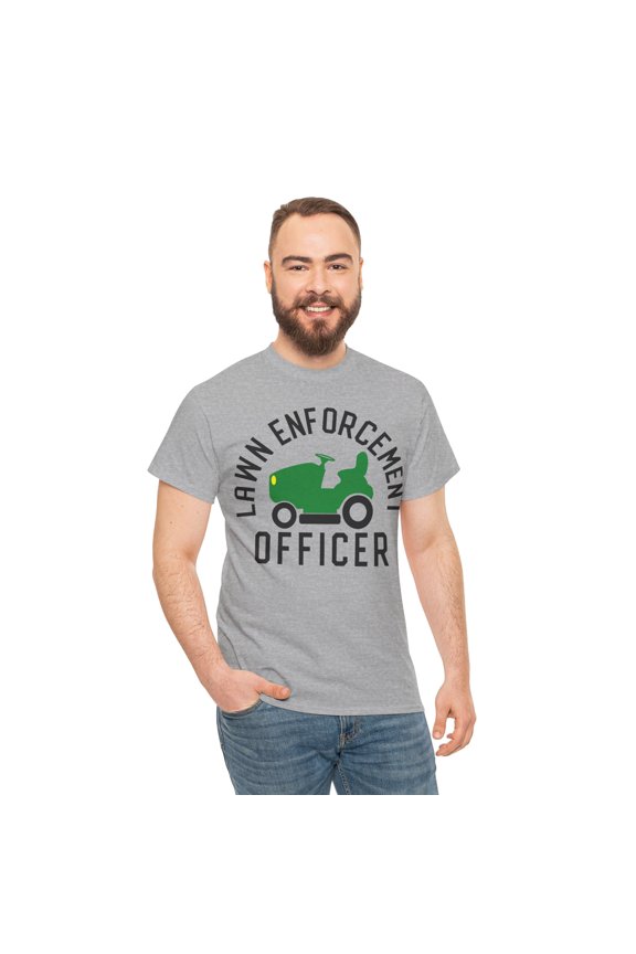 Lawn Enforcement Officer Unisex Heavy Cotton Tee