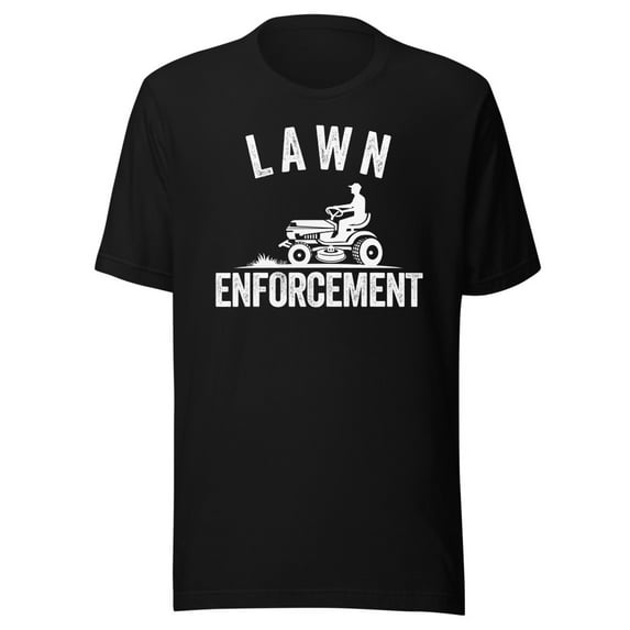 Lawn Enforcement Shirt, Unisex, Lawn Care Lover, Father’s Day, Yardwork, Lawn Aficionado Shirt, Lawn Pride Shirt, Lawncare, Gift for Him (Black, S)