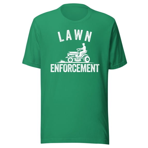 Lawn Enforcement Shirt, Unisex, Lawn Care Lover, Father’s Day, Yardwork, Lawn Aficionado Shirt, Lawn Pride Shirt, Lawncare, Gift for Him (Kelly, 2XL)