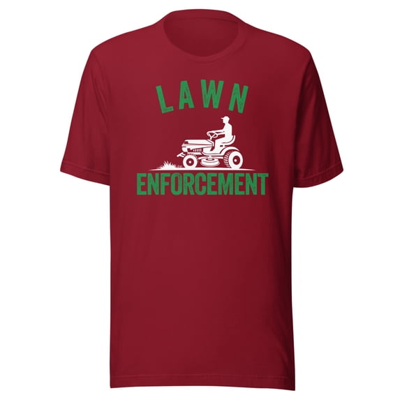 Lawn Enforcement Shirt, Unisex, father’s Day, Lawn Aficionado Shirt, Lawn Care Lover, Lawn Pride Shirt, Lawncare, Yardwork, Gift for Him (Cardinal, XL)