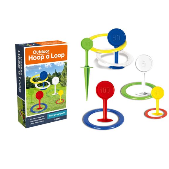 Lawn Game Set for Toddlers & Families, Outdoor Yard Toss Competition Stakes