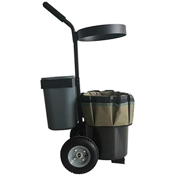 Lawn Garden Yard Cart Mobile Transport Tool Storage Gardening Flower Bucket Caddy on Wheels with Oxford Bag$$Garden & Patio