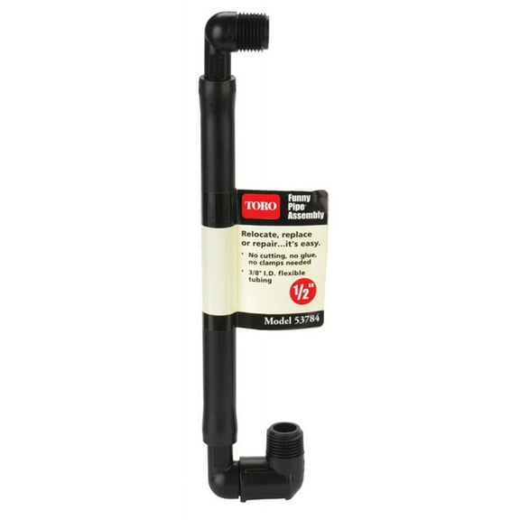 Lawn Genie 53784 Toro Black PVC Funny Pipe 10.75 Lx1.8 H x2.12 Wx1/2 Dia. in.