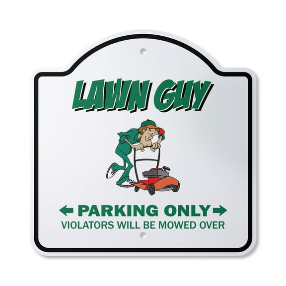 Lawn Guy 10” x 10” Sign | Indoor/Outdoor Plastic | SignMission Designer Parking Mower Parts Grass Seed Sod Landscaper Novelty Gift Funny Joke Gag Road Garage