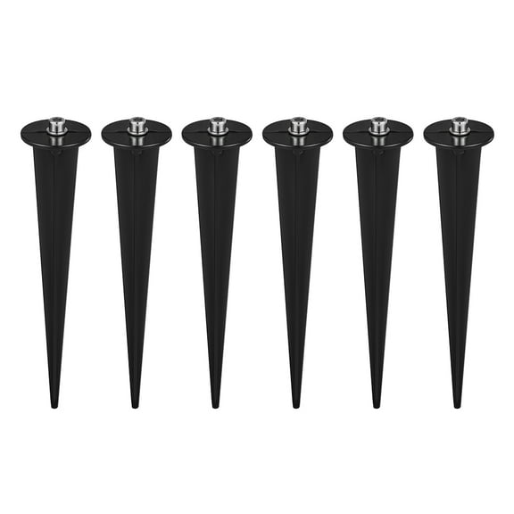 ifundom 6-Pack Black Fluted Plastic Solar Light Stakes for Outdoor Garden Pathway Yard Lighting